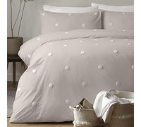 Appletree Parure de lit en Coton, Lin/Blanc, lit Simple, 135 x 200 cm (Housse de Couette), 50 x 75 cm (taie d'oreiller).