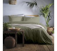 Appletree - Parure de lit Vert foncé - Super King Size (260 x 220 cm) - Vert Kaki - Parure de lit Douce et Luxueuse 100% Coton - Housse de Couette Vert forêt - Style literie hôtel