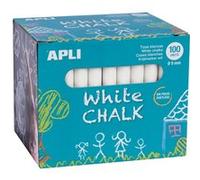 Appli rond à la craie blanche - Lot de 100 unités Taille Ø 9 x 80 mm - Idéal pour écrire, dessiner et colorier sur les tableaux noirs et les trottoirs - Convient à un usage scolaire G