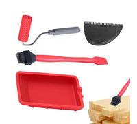 Applicateur de colle pour bois | Rouleau à colle avec plateau d'application, outil manuel réutilisable avec brosse et spatule pour application