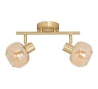 Atmosphera Applique murale Pilia 2 spots orientables métal doré verre E14 25W – sans ampoules
