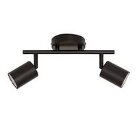 Atmosphera - Plafonnier 2 Spots Vico Noir - Spots Orientables en Acier - Ampoules Non Incluses GU10 25W - Luminaire pour Couloir, Cuisine, Bureau