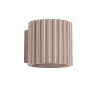 Sollux Lighting Applique murale moderne Aura – Aluminium taupe tube strié haut-bas 10 cm G9 10W