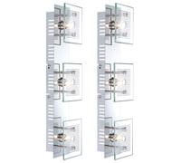 Applique applique lampe de salon lampe de salon lampe de chambre, 3 ampoules, plaque de verre chromé blanc, douilles G9, LxlxH 40x10x7,5cm, lot de 2