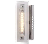 Applique Applique Spot Lampe de chambre à coucher Lampe LED en verre commutable, chrome verre clair, 1x LED 4W 320Lm 3000K, LxLxH 23x8x11,5 cmcm