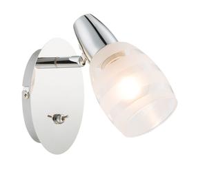 Applique avec interrupteur Petite applique mobile Spot light, métal verre satiné chromé, 1x douille E14, HxLxÜ 16,5x9x16 cm