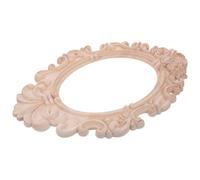 Applique Bois Inachevé Ovale en Bois Vintage Détails Sculptés | Bois Marron, Trous Suspendre Préinstallés, Usage Maison ou Bureau, Format 12,2x7,8 Pouces