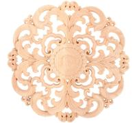 Applique Bois Sculpté Ronde 15cm, Décor Vintage pour Fenêtres