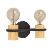 Applique CHIEVELEY E27 2X40W en acier noir 285x0x90mm