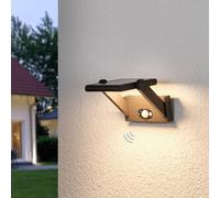 Applique d’extérieur LED solaire Valerian Lucande, noir, Aluminium, Moderne, Applique Murale Solaire