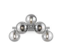 Applique Dallas Maytoni chrome, globes verre fumé 5xG9