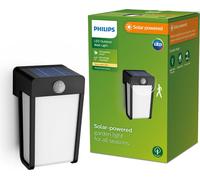 Applique de jardin solaire pour façade extérieure LED 2.3W 250lm 2700K avec détecteur de mouvement et de crépuscule Black Shroud Philips