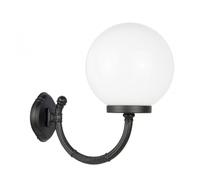 Applique de jardin sphère blanche ou fumée 25 cm 1xE27 noir IP43 SU-MA Kule K 3012/1/K 250 P