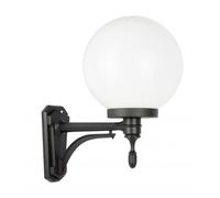 Applique de jardin sphère blanche ou fumée 25 cm 1xE27 noir IP43 SU-MA Kule K 3012/1/K 250 U