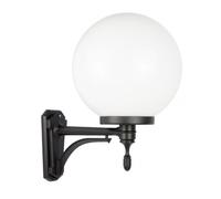 Applique de jardin sphère blanche ou fumée 30 cm 1xE27 noir IP43 SU-MA Kule K 3012/1/K 300 U