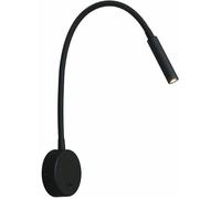 Applique de Lecture Noir, Lampe Col de Cygne Flexible LED 3W 3000K Fixation Liseuse Murale 240V avec interrupteur pour Chambres Sal