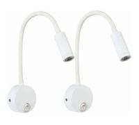 Applique de lecture - PZCC - Col de cygne (lot de 2) - LED 3W - Rotation 360° - Base Ø65 mm avec interrupteur