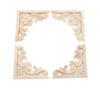 Applique de meubles 6/8CM, coin sculpté en bois, cadre non peint, décalcomanie for porte d'armoire murale, lit, commode, décor de miroir, 4/1 pièces(1PC 8CM)
