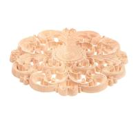 Applique de Meubles Ronde en Bois, Décoration Élégante Khaki | Usage Polyvalent pour Armoires, Portes et Murs, Finition Sculptée, Style Sophistiqué, Décor Solide