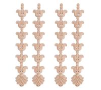 Applique Décorative en Bois Fleurie 4 Pièces pour Meubles et Cheminée | Bois Sculpté, Détails Fins, Décoration Intérieure Vintage, pour Porte, Mur, Lit et Armoire