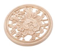 Applique Décorative en Bois pour Meubles, Ovale, 20cm, Style Européen | Bois, Teinte Kaki, Détails Sculptés Fins, Ornement à Installer sur Portes, Armoires et Pièces Non Peintes