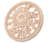 Applique Décorative en Bois Sculpté pour Meubles, Ovale 20 CM | Moulures Décoratives Bois, Style Européen, Finition Khaki, Installation Facile, Détail Sculpté, pour Porte et Armoire