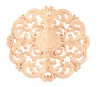 Applique Décorative Ronde en Bois pour Meubles, Décoration Élégante | Ornement Khaki, Finition Sculptée, Usage pour Garde-robe et Vitrine, Style Raffiné, Usage Solide