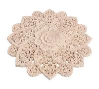 Applique Décorative Ronde en Bois Sculpté pour Mur Intérieur Vintage