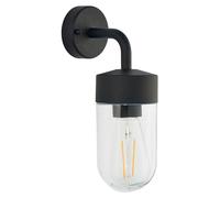 Applique d'extérieur avec abat-jour en verre NORTH noir mat-transparent, 1xE27x40W, métal, dimensions : 30x10x16 cm, IP44, Endon