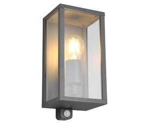 Applique d'extérieur avec détecteur de mouvement GARONNE anthracite 1xE27x60W verre, dimensions : 29x14x15 cm, IP44 Trio