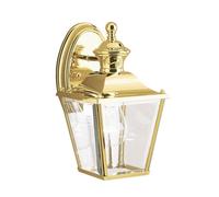 Applique d'extérieur Bay Shore en laiton poli, 1xE27x60W, laiton, dimensions : 26,3 x 14,7 x 17 cm, IP44, Kichler