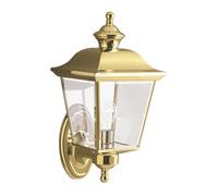 Applique d'extérieur Bay Shore en laiton poli, 1xE27x60W, laiton, dimensions : 39,3 x 17,8 x 19,7 cm, IP44, Kichler
