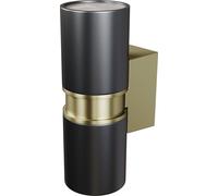 Applique d'extérieur Bowery noir et or, 2xGU10x50W, métal, dimensions : 18 x 6,4 x 9,5 cm, IP54, Maytoni