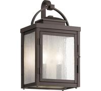 Applique d'extérieur Carlson, bronze foncé, 2xE14x40W, aluminium, dimensions : 37,2 x 20,8 x 14,3 cm, IP44, Kichler