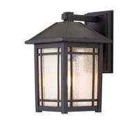 Applique d'extérieur Cedar Point noire 1xE27x60W en aluminium, dimensions : 32,6 x 19,7 x 22,9 cm, IP44, Quoizel