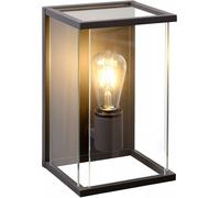 Applique d'extérieur CLAIRE LED noir et transparent, 1xE27x60W, aluminium, dimensions : 30x17,5x18 cm, IP54, Lucide