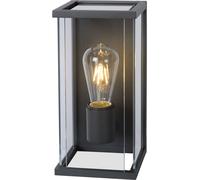 Applique d'extérieur CLAIRE-LED noire et transparente, 1xE27x15W, verre, dimensions : 30x17,5x18 cm, IP54, Lucide