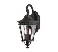 Applique d'extérieur Cotswold Lane, noir et transparent, 2xE14x60W, aluminium, dimensions : 52,1 x 22,9 x 29,5 cm, IP44, Feiss
