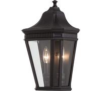 Applique d'extérieur Cotswold Lane noire et transparente, 2xE14x60W, aluminium, dimensions : 40,6 x 24,1 x 15,2 cm, IP44, Feiss