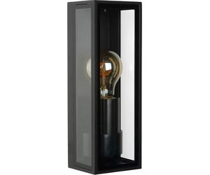 Applique d'extérieur DUKAN noire et transparente, 1xE27x40W, verre, dimensions : 25,5x9x8,5 cm, IP65, Lucide