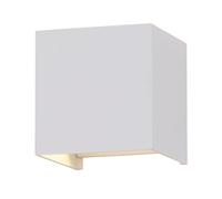 Applique d'extérieur éclairage haut et bas extérieur Applique murale LED d'extérieur, cône lumineux orientable, aluminium blanc, LED 5W 700lm blanc neutre, LxPxH 10x10x10 cm