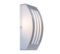 Applique d'extérieur en acier inoxydable, éclairage de porte d'entrée, lampe de façade, applique murale LED argent, plastique blanc, 11W 1000lm blanc chaud, LxH 25x9 cm