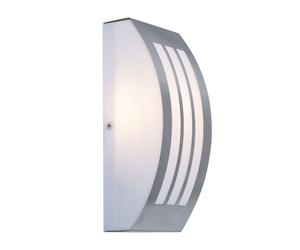 Applique d'extérieur en acier inoxydable, éclairage de porte d'entrée, lampe de façade, argent, plastique blanc, 1x E27, LxH 25x9 cm V-TAC 7514