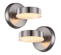 Applique d'extérieur en acier inoxydable, lampe de façade à LED, lampe de porte d'entrée argentée, lampe de jardin, 7W 450lm blanc chaud, L x H 11,5 x 11,5 cm, lot de 2