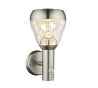 Applique d'extérieur en Inox avec capteur - H. 28,8 cm - Argent chromé