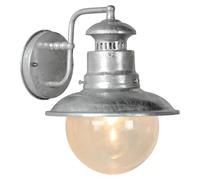 Applique d'extérieur FIGO argentée et transparente, 1xE27x20W, aluminium, dimensions : 26,8 x 21,5 x 24 cm, IP44, Lucide