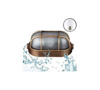 Applique d'extérieur lampe murale industrielle rétro lampe de bateau ovale en étanche étanche à l'humidité rustique pour salle de bain cuisine