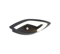 Applique d'extérieur LED Akena Détecteur de mouvement crépusculaire (IR) IP44 243x254mm 3000K 11W 800lm 230V Anthracite Aluminium Anthracite G