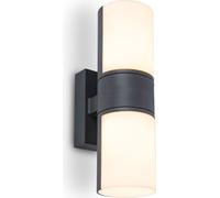 Applique d'extérieur LED CYRA anthracite et blanc 15 W, blanc chaud 1 000 lm, aluminium, dimensions : 12 x 24,5 x 7,8 cm, IP54, Lutec