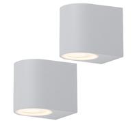 Applique d'extérieur LED lampe de façade lampe de porte d'entrée lampe de jardin blanche, aluminium, 4,5W 400lm blanc chaud, DxH 6,8 x 9,2 cm, lot de 2